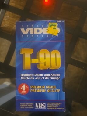 sealed & new T-90 VHS Video Cassette - Blue & Gold
